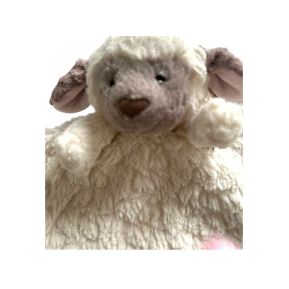 Mary Meyer Baby Lamb Lovey Security Blanket Cream Plush Satin Trim Ivory Cream - Picture 5 of 9